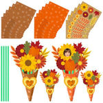 Fall Flower Bouquet Craft Kit for Kids - 24 Pieces DIY Craft Set