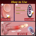 Sex Toys Thrusting Dildo Vibrator - Realistic Rabbit 8.6" Thick Dildos With 3 Thrusting & 9 Vibrating Modes For G Spot Vagina Anal, Silicone Suction Cup Penis Vibrators Consolador Adult Toys For Women