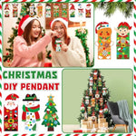 48 Sets Christmas Ornament Craft Kits with Snowman, Reindeer & Penguin Foam Stickers