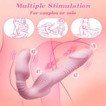 Strapless Strap On G-Spot Thrusting Vibrator, Double Ended Dildo Vibrators With 10 Vibrating Modes & 3 Thrusting Modes, Anti-Slip Silicone Butt Plug, Remote Control Adult Sex Toy For Women Couple