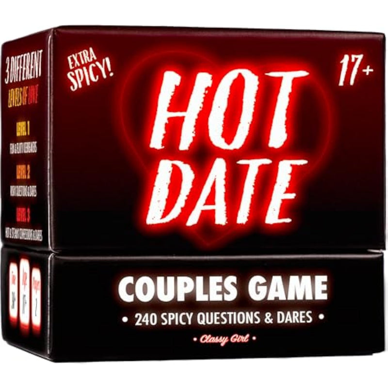 Hot Date Couples Game For Adults - 240 Spicy, Fun Questions & Dares For Romantic Nights & Deep Relationships - Conversation Cards - 2 Players