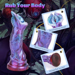 8.7-Inch Colorful Monster Silicone Dildo for Advanced Players with Strong Suction Cup