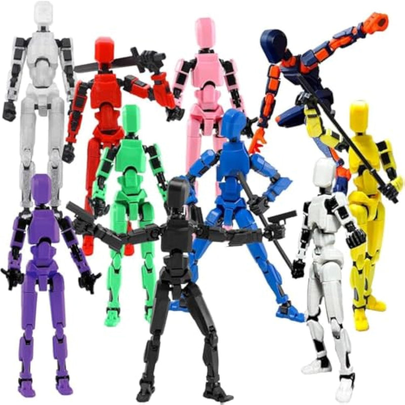 T13 Action Figure Set, 10Pcs Robot 3D Printed Toys Lucky Titan 13 Action Figure With Multiple Accessories, Dummy 13 Multi-Jointed Movable, Gifts For Boys And Girls (Assembly Completed)