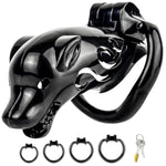 Lightweight Large Chastity Cage With 4 Active Sizes Rings & 12.6 Inch Realistic Black Dildo
