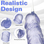 Clear Purple Realistic Dildo, 7.3 Inch Feels Like Skin Body-Safe Material, With Strong Suction Cup For Hands-Free Play, Adult Sex Toys Suitable For Women Men Gay ? Couple