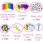 3000 Pcs Arts & Crafts Supplies Kit for Kids Ages 4-12 with Beads & Pipe Cleaners