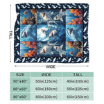 Shark Blanket Ocean Underwater Flannel Plush Throw Blanket Cozy Nautical Coral Decor Fleece Stuff Blanket Gifts For Lover Girls Boys Kids Adults Women Bed Travel 40"X50"