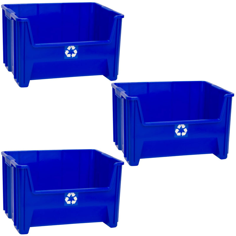 Readyspace Commercial Industrial Heavy Duty Stackable Open-Front Recycling Bin B