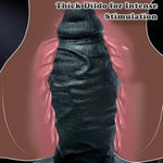 Huge Thick Dildo Adult Toys - 3.2'' Diameter Big Fat Giant Dildo 7.2 Inch Realistic Silicone Suction Cup Soft Real Skin Dildos, G-Spot Girthy Anal Prostate Dildos Sex Toys For Women Gay (Black)