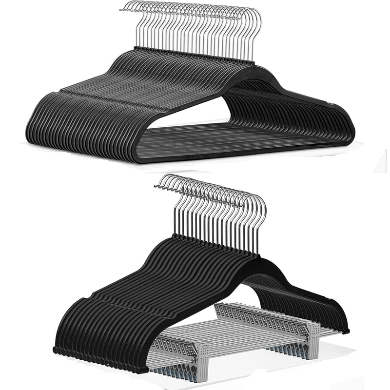 Ultimate 70-Pack Quality Plastic Hangers Set - 50 Heavy Duty Adult Clothes Hange