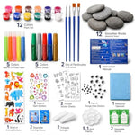 Glow-in-the-Dark Rock Painting Kit for Kids Ages 6-12, Arts & Crafts Set