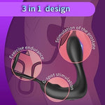 Prostate Massager Anal Vibrator,Anal Sex Toys With Cock Ring,Vibrating Anal Plugs For Men,12Vibrating Modes,Male Prostate Stimulor Toys Suitable For Men Women And Couples