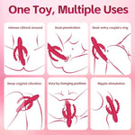 Rabbit G Spot Dildo Vibrator Adult Sex Toys For Women, 3 In 1 Vaginal Anal Beads Clitoris Double 10 Vibration Modes Silicone Nipple Stimulator Massager For Female Couple Play & Games