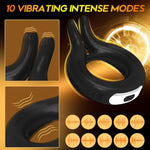 Vibrating Penis Ring For Male,Pleasure Cock Ring Vibrator,Silicone Stretchy Cockrings For Erection Stimulating With 10 Vibration Modes,Adult Sex Toys & Games For Men Erection Sex,Rabbit Design