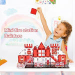 Fire Station Magnetic Tiles, Stem Building Set With Fire Truck, Preschool Learning Firefighter Toy For Ages 3-5,5-8,Birthday Gift For Boys & Girls(48Pcs)