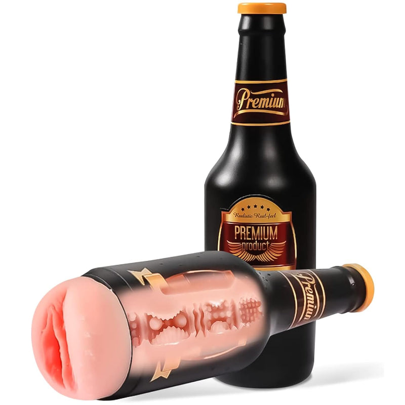 Realistic Beer Bottle Textured Pocket Pussy For Men, Male Masturbator