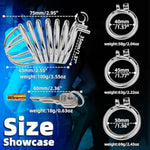 Stainless Steel Male Chastity Cage with Invisible Lock and 2 Keys for Men's Bondage Gear