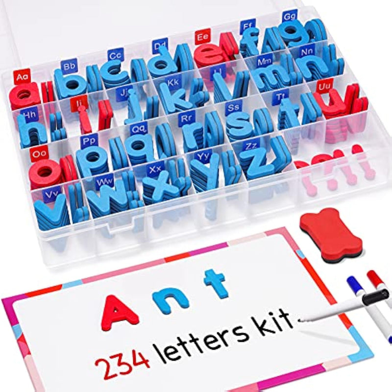 Classroom Magnetic Letters Kit 238 Pcs With Double-Side Magnet Board - Foam Alphabet Letters For Kids Spelling And Learning
