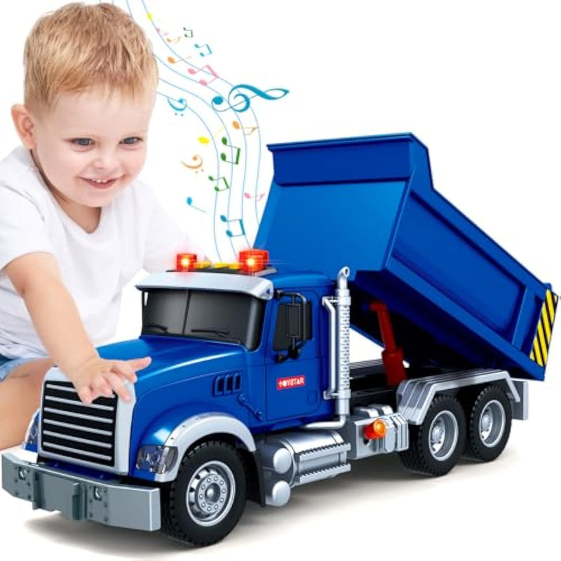 Large Dump Truck Toy For 3 4 5 6 7 Years Old Boy, Truck Toy With Sound And Light, Kids Toddlers Birthday Gifts For Boys & Girls,For Indoor & Outdoor
