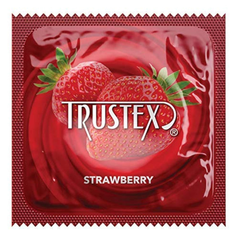 Strawberry Flavored Premium Lubricated Latex Condoms With Silver Pocket Case-24 Count