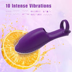 Fish Scale Finger Set Silicone 10 Frequency Vibration Finger Shaker Couple Flirting Massage Alternative Finger Set,Purple