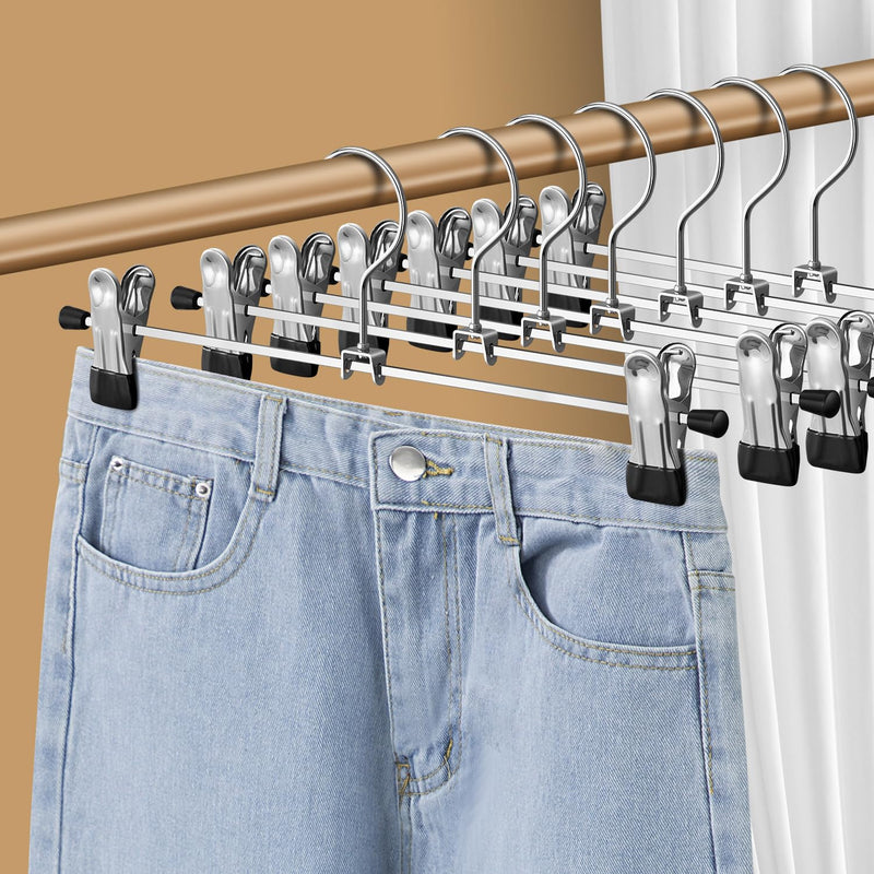 Pants Hangers With Clips 30 Pack Adjustable Skirt Hangers For Women Non-Slip Tro