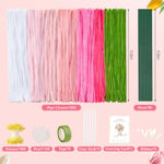 Pink Pipe Cleaner Flower Kit, 550 Pieces for Crafting and DIY Projects