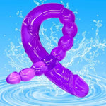 Double Ended Dildo,Realistic Penis And Beads Flexible Double Dong Adult Sex Toys 18.5 Inch Dong Anal Beads With Veins And Glans For Anal Vagina Stimulation Double Side Penis Sex Toy For Men Women