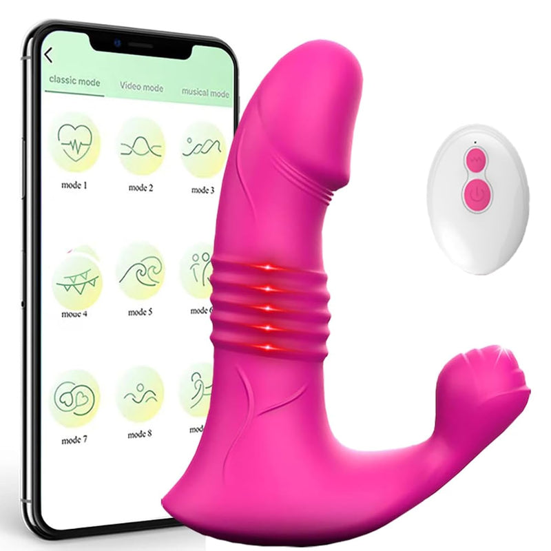 Dual Stimulation App Remote Control Wearable 2 In 1 Dildo & Vibrating Panty Clitoral Thrusting Vibrators G Spot Rechargeable Vibrator With 10 Strong Vibration Mode Sex Toys For Women Or Couples…