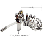 Large Stainless Steel Cock Cages for Men - 50mm Ring Size, Metal Chastity Device with Lock, Adult Sex Toy for Abstinence and Penis Exercise