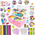 Kids Arts and Crafts Supplies Kit with 3000+ Accessories for DIY Projects, Ages 4-12, Red