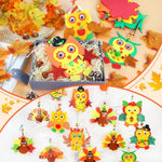 24 Sets Thanksgiving Craft Kit with Turkey, Owl Foam Cards & Glitter Stickers
