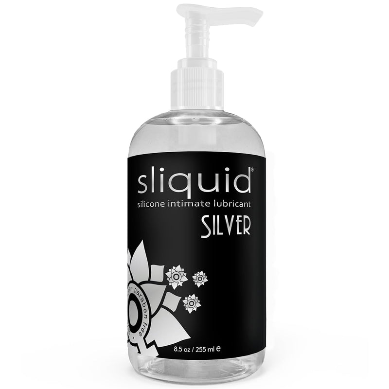 Silver Intimate Lubricant - Silicone Lube For Women/Men/Couples, Hypoallergenic Lube, Silicone Lubricant, Waterproof, Unscented, 8.5 Fl Oz