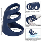Viceroy Rechargeable Triple Cage Vibrating Cock Ring Vibrator Silicone Sex Toy For Men Blue - Se-0433-10-3