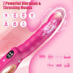 Thrusting Dildo Vibrator Sex Toys, G Spot Clitoral Vibrators Hollow Handle With Powerful 7 Thrusting & 7 Vibrating Modes, Anal Dildo Toys With Lcd Display, Wand Massager Adult Sex Toys For Women
