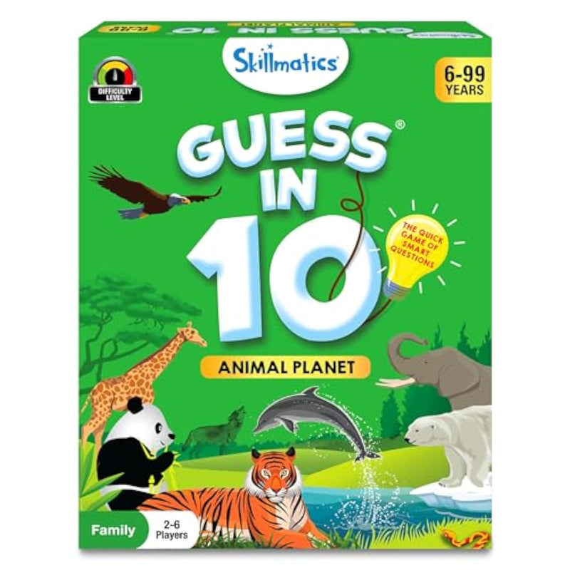 Guess In 10 Animal Planet, Trivia Card Games, Christmas Stocking Stuffers Perfect For Boys, Girls, Kids, Teens, Adults Who Love Animals, Travel Games, Gifts For Ages 6, 7, 8, 9, 10, And Up