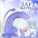 7 Inch Realistic Soft Dildo With Skin Feeling, Beginner Anal Dildo For G-Spot Stimulation, Body-Safe Material Fake Penis With Powerful Suction Cup For Hands-Free Play, Tpe Sex Toys For Adult (Blue)