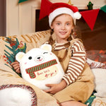 12-Inch Polar Bear Plush Pillow, Polar Bear Stuffed Animal Toy With Scarf, White Bear Plush Throw Pillow For Kids Teens Home Decor