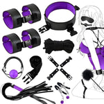 Bdsm Kit Sex Bondage Restraints Adult Sex Toys,Upgrade Sex Restraints Set 11Pcs Handcuffs Collar Ankle Cuff Blindfold Feather Tickler Gags Sex Rope Adult Games Couple Sex Toys For Women Men (Violet)