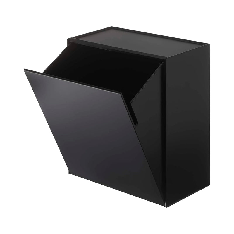 Tower Wall Mounted Storage Or Trash Bin With Tray, Small Wastebasket With Lid, B