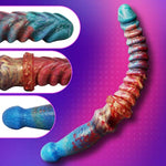 Large Real Dildo Liquid Silicone Double Ended Dildo & 9.64 Inch G-Spot Stimulation Dildos Tpe Cucumber Dildo With Textured Pellets