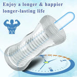 Clear Male Masturbator Blowjob Pocket Pussy Sex Toy For Men, Soft Tpe Material Handheld Adult Toy, Portable Sucking Vagina Cup With 5.7”Textured Tunnel For Realistic Deep Throat Pleasure