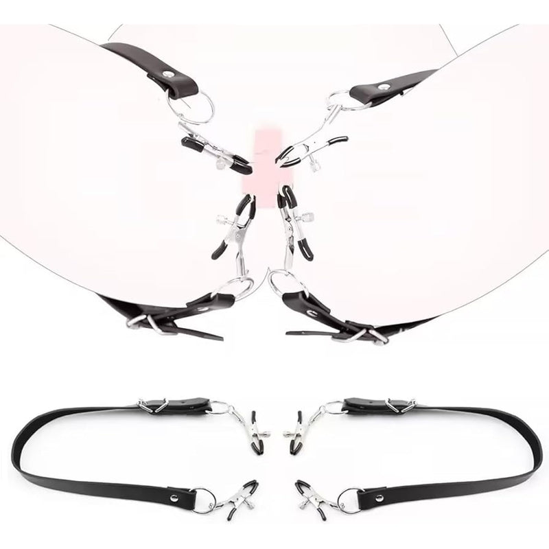 Bdsm Nipple Toys Adjustable Labia & Nipple Clamps, Pussy Clamp Nipple Clips & Clitoris Clamp Breast Flirting Stimulation, Bondage Reastraints Sex Toys For Women Couples Intimate Pleasure Play