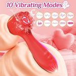 Vibrator Rose Sex Toy For Women - Vibrator Wand With 10 Vibrating Modes, Sex Toys For Women Sexual Pleasure Tools Rechargeable Waterproof, Clitoral Nipple Anal Adult Sex Toys & Games
