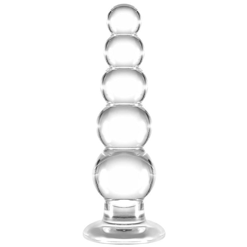 Small Glass Anal Beads, Crystal Butt Plug Sex Toy G-Spot Clitoris Vaginal Personal Massage Stimulation, Clear Anal Training Expander Dildo For Men/Women Masturbation