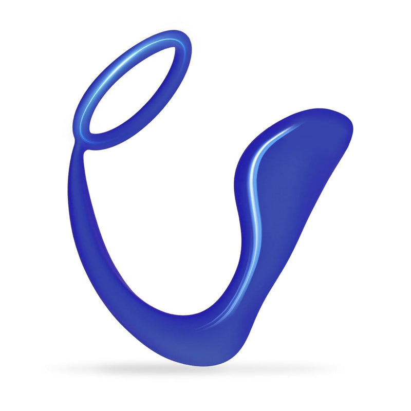 Penis Ring Silicone Cockrings With Anal Plug Prostage Massager Dual Stimulation Adult Men Masturbation Sex Toys (Deep Blue)