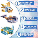 12 Piece Set Of Marine Animal Building Blocks, Suitable For Goodie Bags, Stocking Stuffer, Classroom Prizes, Birthday Gifts, Boys' And Girls' Toys 12 In One Building Block Set