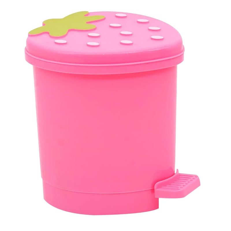 Cute Strawberry Desk Trash Can Mini Garbage Can With Lid Countertop Trash Cans F