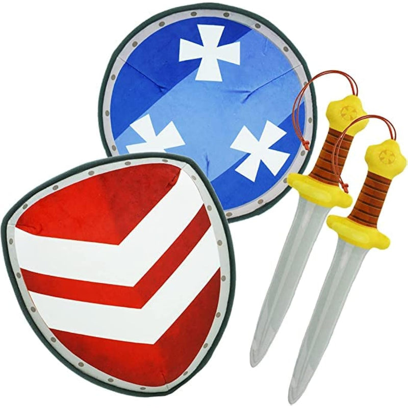 4 Pcs Little Knights Sword And Shield Playset Safe Plush Soft Pretend Play Wea
