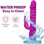 Telescopic Heating Tongue Licking Vibrators, Thrusting G Spot Rabbit Vibrator, 10 Tongue Licking Vibration Modes & 3 Stretching Modes, Adult Sex Toys For Women (Purple)